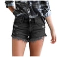 thumbnail image 1 of Birdeem Womens Stretchy Denim High-Waist Shorts Frayed Ripped Shorts with Pockets Pants, 1 of 6