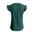 thumbnail image 2 of GigrtiJin Hauts d'Été pour Femmes à Volants, Col Rond, Oeillets, Ajourés, Chemises Unies, Manches Courtes, Blouses Basiques Mode, 2 of 8
