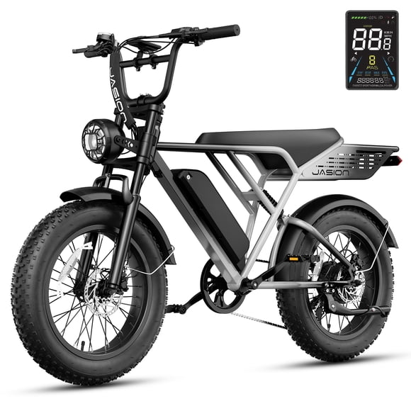Jasion RetroVolt Pro Vélo Électrique pour Adultes, Vélo de Montagne et de Neige Électrique avec Moteur de Pointe 2000W et Batterie Amovible 52V 20AH, Moto Vélo de Terre Électrique à Gros Pneus 20 Pieds' X 4 Pieds', UL2849