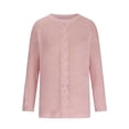 thumbnail image 4 of Timegard Plus Size Knit Tops for Women Crewneck Long Sleeve Sweaters Pullover Fall Winter Solid Color, 4 of 6