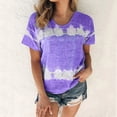 thumbnail image 1 of SMihono Hauts pour Femmes Été Chic Décontracté Mode pour Femmes T-shirt Blouse à Manches Courtes Imprimé Col Rond Hauts Décontractés T-shirt Oversize pour Femmes 2023, 1 of 5
