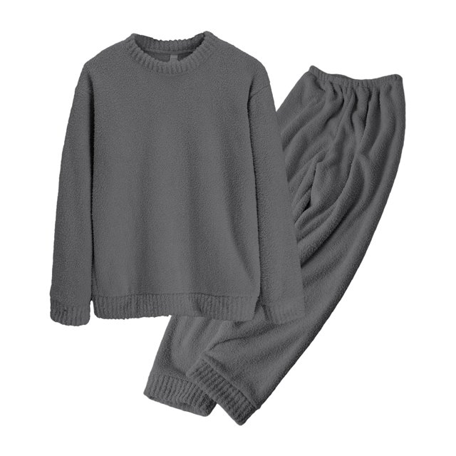 Ensembles de Pyjama pour Femmes Pyjama Uni pour Femmes Automne et Hiver Doux Demi-Polaire Plus Molleton Chaud Ensemble de Vêtements de Maison Haut de Gamme pour Femmes Pyjamas