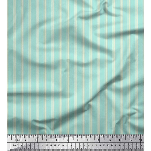 Soimoi Poly Georgette Fabric Striped Stripe Fabric Prints by Yard 42 Inch Wide
