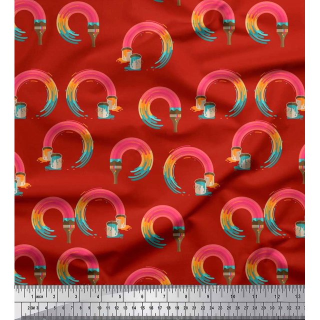 Soimoi Rayon Fabric Swirls & Floral Artistic Print Fabric by Yard 56 Inch Wide