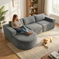 thumbnail image 2 of HOMCOM Modular Sectional Sofa with Chaise L Shaped Cloud Couch Dark Grey, 2 of 10