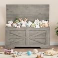 thumbnail image 1 of Versatile Wooden Storage Chest Bench with Safety Hinge for Living Room & Bedroom, 1 of 9