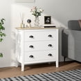 thumbnail image 2 of HOMCOM Modern Dresser for Bedroom with 3 Drawers Quiet Slides White, 2 of 10