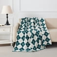thumbnail image 1 of Mainstays Cozy Throw Green Argyle, 1 of 9