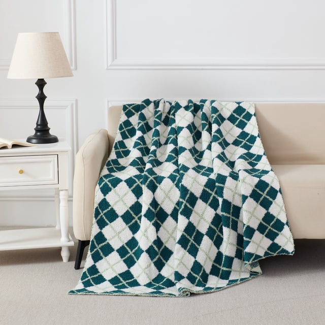 Mainstays Cozy Throw Green Argyle