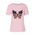 thumbnail image 4 of Pisexur Hauts de Printemps pour Femmes, Hauts pour Femmes, Hauts pour Femmes Tendance à la Mode Chandail Décontracté pour Femme Imprimé à Manches Courtes à Col Rond Rose, G, 4 of 4