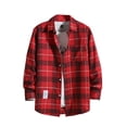 thumbnail image 1 of Ediodpoh Chemise Décontractée Imprimée pour Homme Automne/hiver à Manches Longues à Simple Col à Carreaux Rayée Chemise Chemises pour Hommes Rouge Melon D\'eau_001 L, 1 of 3