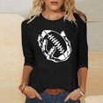 thumbnail image 2 of QATAINLAV T-Shirts Graphiques de Rugby pour Femmes Jour de Match 2025 Été Manches 3/4 Hauts Coupe Ample Décontractés Col Rond Blouses Tenues de Vacances Sacs à Main pour Femmes Liquidation Noir G, 2 of 5