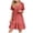 Watermelon Red, variant on Yuyuzo Womens Formal Dress Outfits Elegant Short Sleeve Beach Dress Ruffed Cocktail Evening Prom Mini Dress