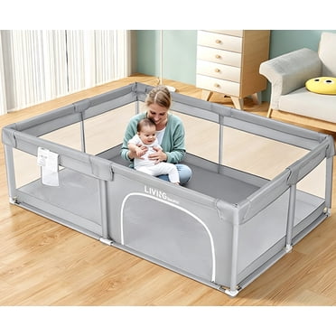 Parc pour Bébé, Très Grand Parc 73"x61 Pouces Barrières pour Tout-Petit, Centre d'Activités de Sécurité pour Enfants, Parc pour Nourrisson Clôture pour Bébé avec Porte