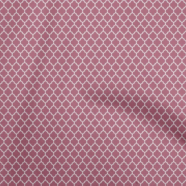 oneOone Polyester Spandex Pink Fabric Quatrefoil Sewing Craft Projects Fabric Prints By Yard 56 Inch Wide