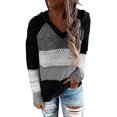 thumbnail image 2 of Womens Pullover Hoodie Sweaters Color Block Long Sleeve Sweatshirts Lounge Hoodie Tops, 2 of 8