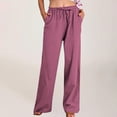thumbnail image 2 of FNFYFH Clearance Womens Wide Leg Pants with Pockets Drawstring Cotton Linen Pant Solid Palazzo Trousers,Yellow, 2 of 9