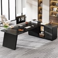 thumbnail image 4 of Tribesigns L-Shaped Executive Desk, 78" Modern Office Desk with Drawers and Lateral File Cabinet, 4 of 5