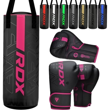 RDX Kids Punching Bag 2FT with Boxing Gloves, Kara Unfilled Set, Non Tear Maya Hide Leather Junior Hanging Bag, Kickboxing MMA Muay Thai Taekwondo Karate BJJ Strength Training, Home Gym Equipment