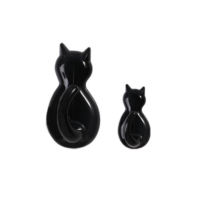 fastboy 2 Pieces ABS Animal Shape Hook Cartoon Waterproof Self-adhesive Replacement Simple Style Hallway Key Hanger Holder Black
