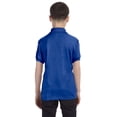 thumbnail image 2 of Hanes Cotton-Blend Kids` Jersey Polo, M, Deep Royal, 2 of 2
