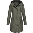 thumbnail image 2 of Lightweight Jacket Women Solid Rain Jacket Outdoor Plus Size Waterproof Hooded Raincoat Windproof Womens Light Jacket on Clearance, 2 of 4