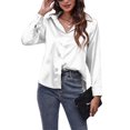 thumbnail image 3 of Innerwin Tops Lapel Neck Women Shirts Work Button Down Single Breasted Blouse White S, 3 of 7