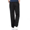 thumbnail image 3 of XZNGL Mens Solid Pure Cotton Elastic Waist Straight Barrel Trousers, 3 of 4