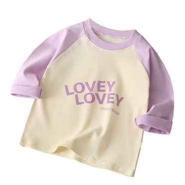 WEAIXIMIUNG T-Shirts de Sport pour Tout-Petits Filles Garçons Filles Manches Longues Raglan Décontractées Col Rond Tee-Shirt Color Block
