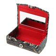 thumbnail image 2 of Étui à Rouge à Lèvres Motif Broderie Rayée Rétro Portable Noir, 2 of 8