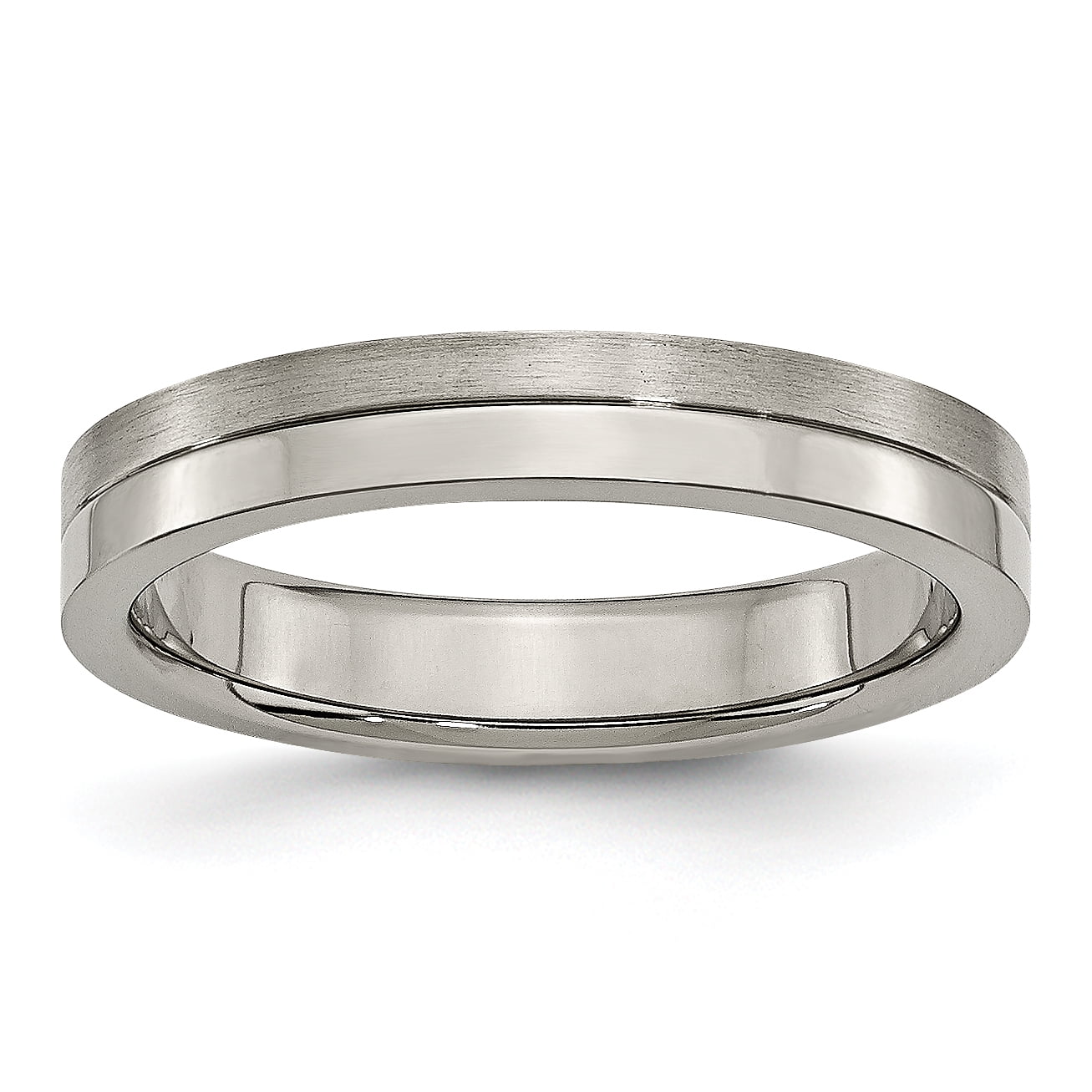 Bague Anneau en Titane 4 mm Brossée et Polie Taille 9