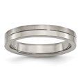 thumbnail image 1 of Titanium 4mm Brushed & Polished Band Ring 7 Size, 1 of 6