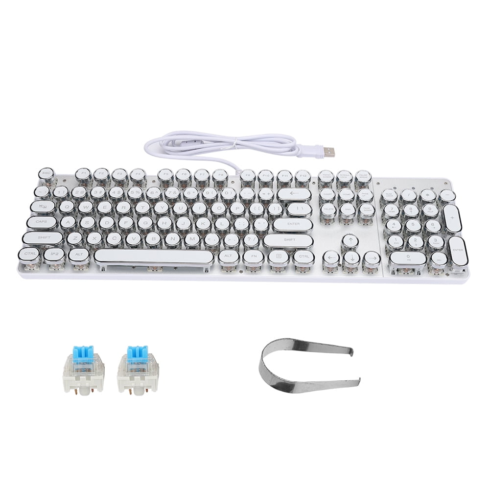 Mechanical Keyboard, Game Keyboard White Plug And Play Keyboard  For Game For PC For Computer