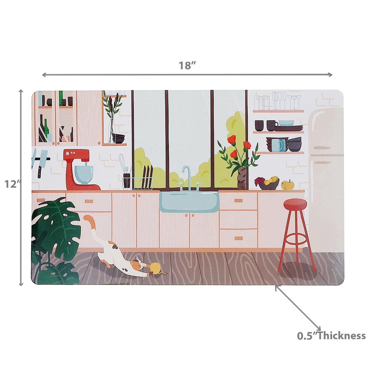 Cat De Lieux En Plastique Dans La Cuisine 12 X 18 - Ensemble De 12
