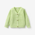 thumbnail image 1 of PatPat Toddler Girl Button Design Waffle Knit Sweater Cardigan Pale Green Size 3 Years, 1 of 1