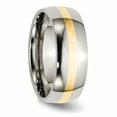 thumbnail image 4 of Titanium 14k Gold Inlay 8mm Wedding Band Ring Man Precious Metal   For Dad Mens  For Him, 4 of 10