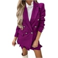 thumbnail image 1 of Timegard 2 Piece Suits Set for Women Business Office Button Jackets with Pockets Dress Short Pant Blazer Outfits, 1 of 7