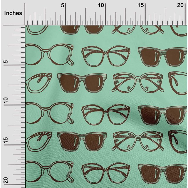 oneOone Tissu en Viscose Chiffon Vert Mer Lunettes Matériel de Robe de Mode Tissu Imprimé Tissu au Mètre 42 Pouces de Large