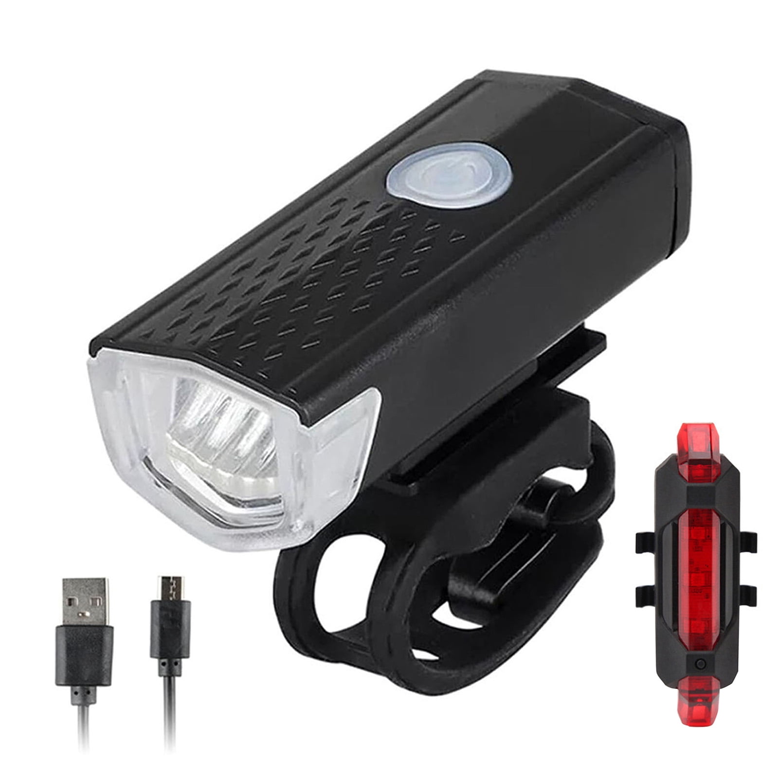 Yeacher USB Rechargeable Bike Light Cycle Head Light with Rear Bicycle Light Front Light Set 300lm Waterproof LED Bicycle Light for Mountain & Road Bike