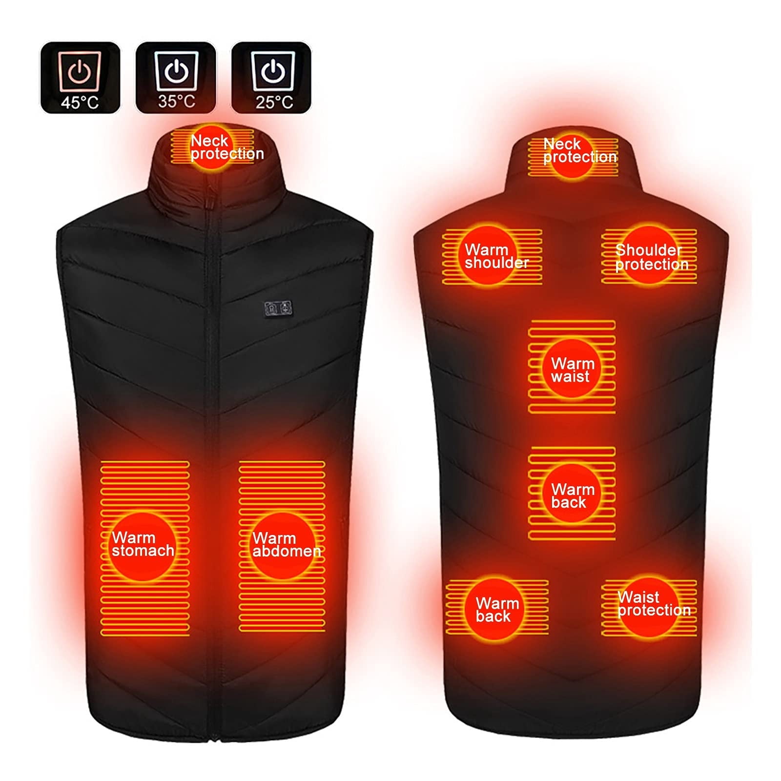 TIMIFIS Gilet Chauffant Taille Ajustable Gilet Électrique à Batterie Chaud pour la Randonnée