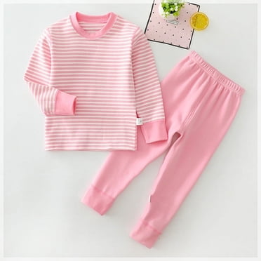 RXIRUCGD Childrens Thermal Underwear Winter Boys Clothes Pants Elastic Set Lycra Cotton Girl's Base Children's Clothing Baby Home Clothe( Pink, Size:2-3 Years )