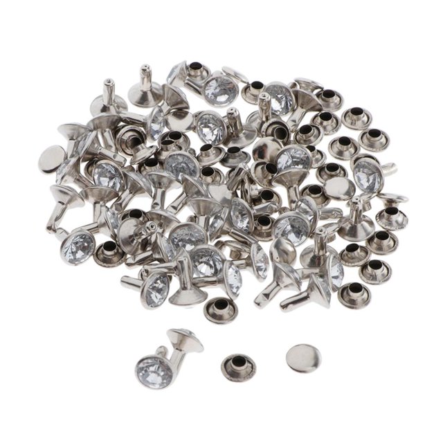 Abbracc 50pcs Snap Button Rivets Leather Craft for Garment Accessories 7mm Clear