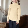 thumbnail image 2 of LOVZFMLL Girl's Sweater, Turtleneck Ribbed Pullover Solid Color, Casual Essential Cozy Stretchy Layering Top Fall Winter Top Newborn Girls Clothes for 0-1 Years, 2 of 4