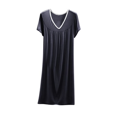 LOVZFMLL Robes pour Femmes Robe T-Shirt Maxi à Manches Courtes Nuisette Super Douce et Confortable Pyjama Chemises de Nuit Tenue de Détente Décontractée Vêtements de Nuit