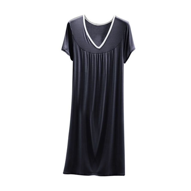 LOVZFMLL Robes pour Femmes Robe T-Shirt Maxi à Manches Courtes Nuisette Super Douce et Confortable Pyjama Chemises de Nuit Tenue de Détente Décontractée Vêtements de Nuit
