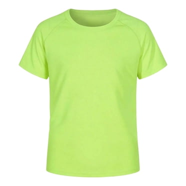 GPOECD Boys UPF 50+ Swim Shirt Short Sleeve Rashguard Youth Swimwear Top for Sun Light Green2,9-10 Years