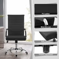 thumbnail image 3 of Homall Office PU Leather Chair with Lumbar Support and Armrest, Ergonomic Conference Chair, Black, 3 of 8