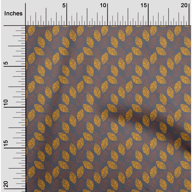 oneOone Georgette Viscose Fabric Leaves Block Decor Fabric Printed BTY 42 Inch Wide