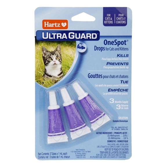 Hartz Ultraguard One Spot Drops Prévention des puces et des tiques pour chats et chatons