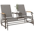 thumbnail image 1 of Outsunny Outdoor Glider Bench Loveseat, 2-Person Swing Chair with Table, 1 of 10
